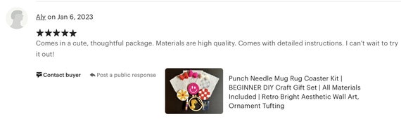 Tufting Coaster Kit 4pcs/coaster Punch Needle Kit/punch Embroidery Kit/  Punch Needle Coaster/ Punch Needle Rug 