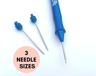 ULTRA PUNCH NEEDLE Embroidery Pen Set | 3 Needle Sizes | Mini Rug Coaster Tufting