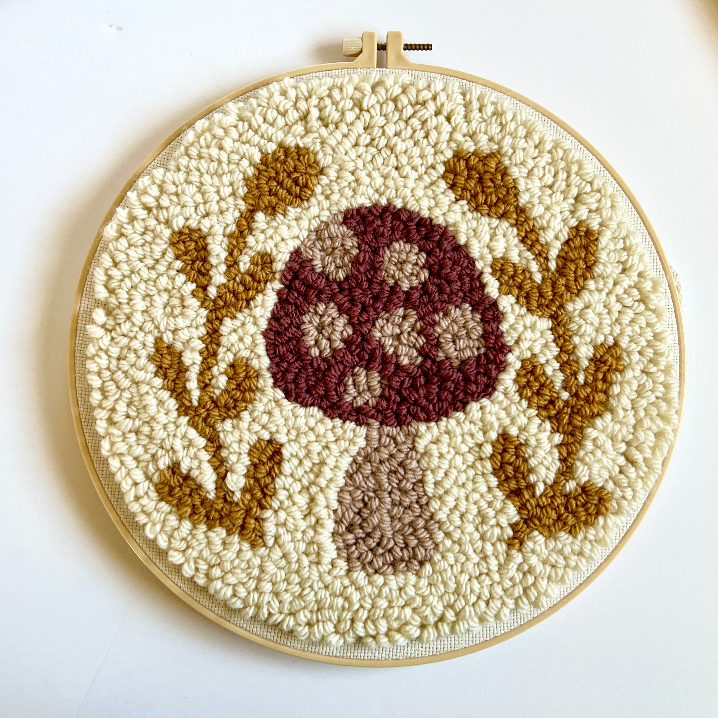Beginner Punch Needle Embroidery DIY Kit Mushroom Toadstool Needle Punching  DIY Craft Kit Mushroom Decor 2 Color Choices 