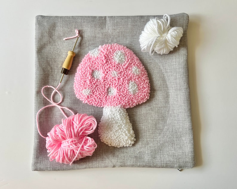 Punch Needle Pillow Kit Starter Needle Punching Throw Pillow Etsy