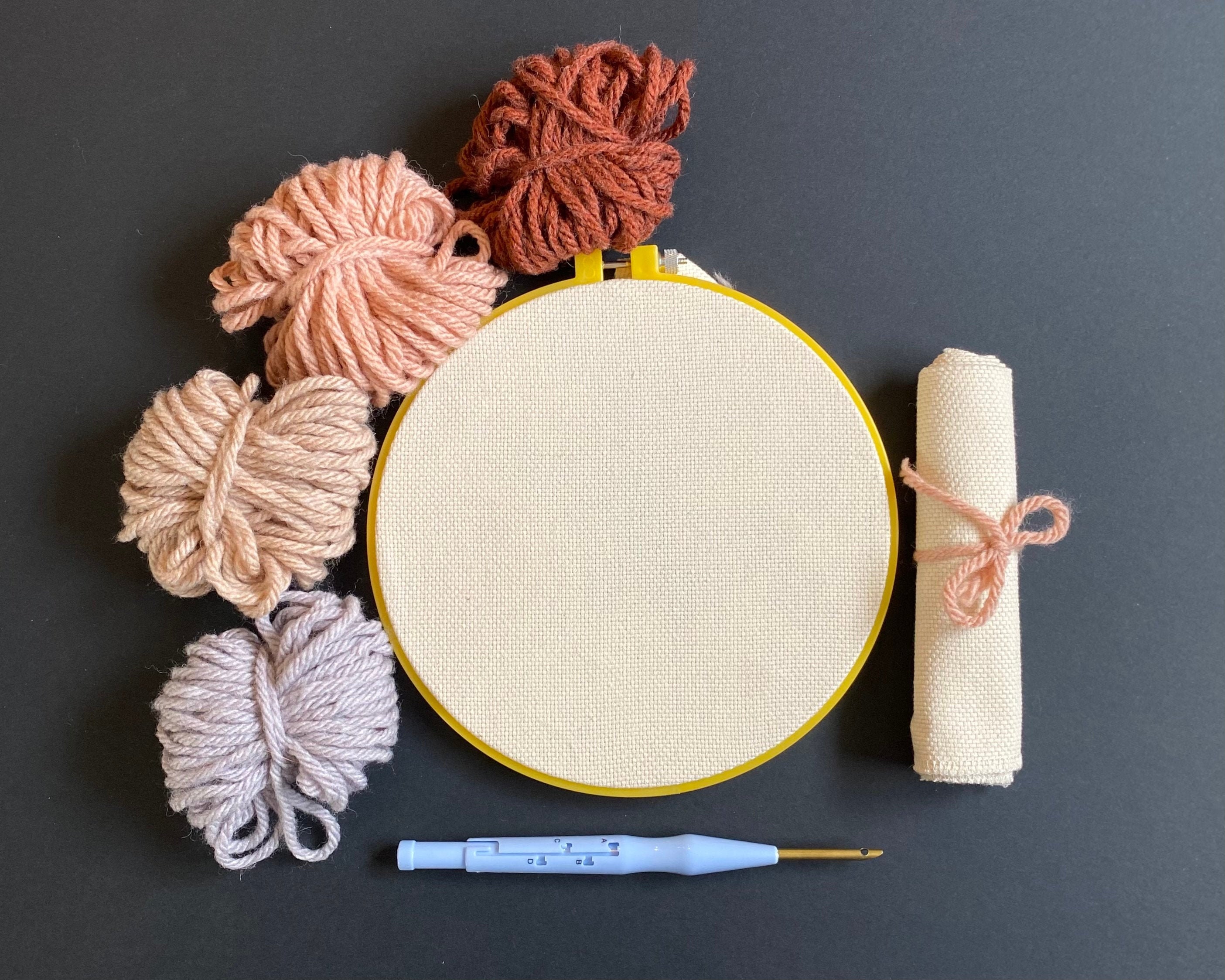 2X Handmade Cotton Yarn Monks Cloth Punch Needle DIY Embroidery