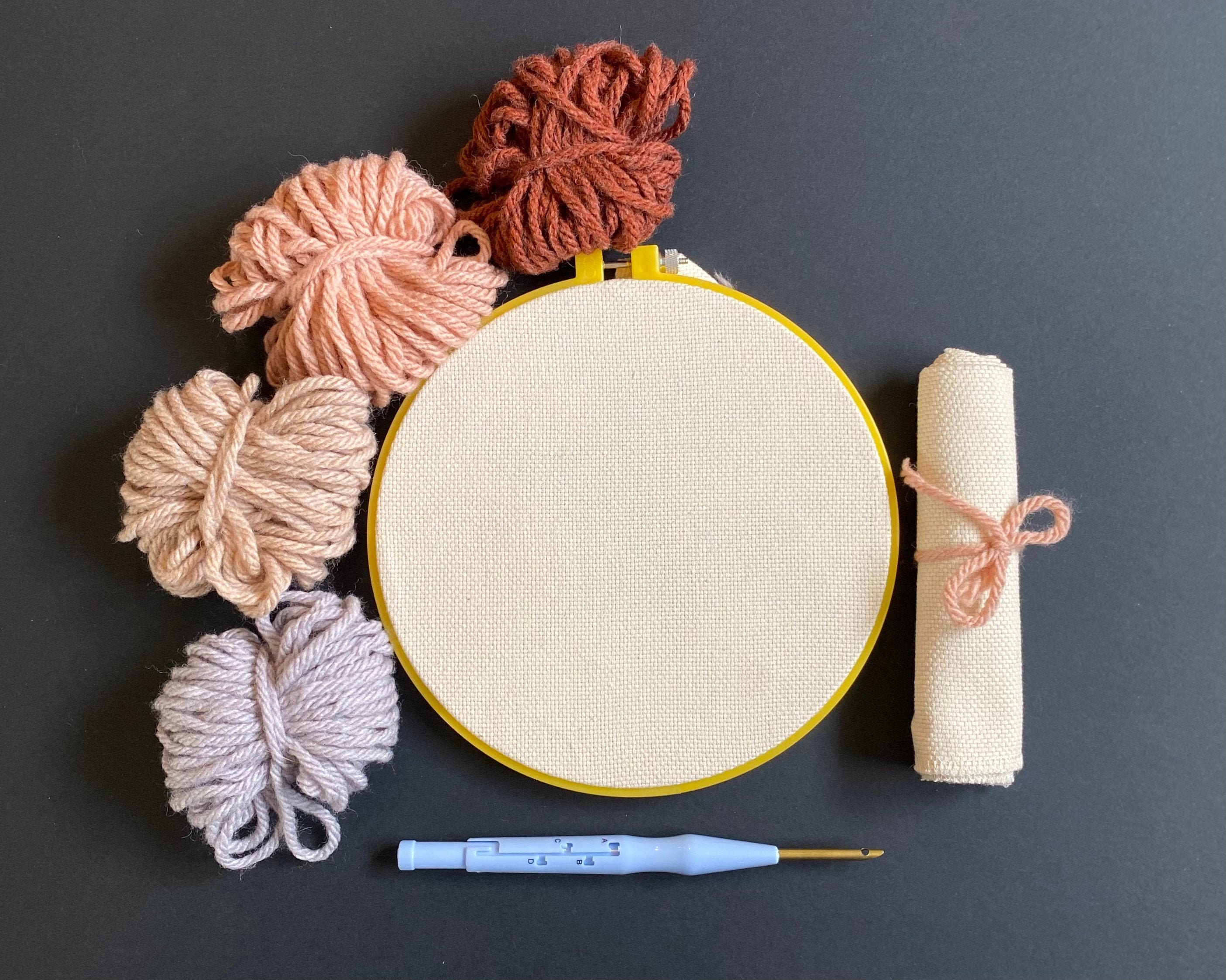 DIY Punch Needle Painting Kit With Embroidery Hoop Yarns For