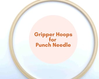 Gripper Embroidery Hoop | No Slip 12, 8, and 6 inch Punch Needle, Cross Stitch, Needlepoint Frame | beginner punch needle supplies