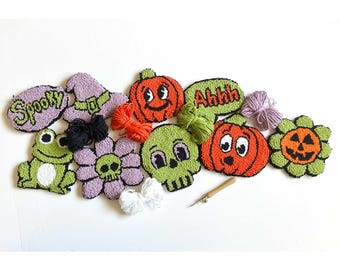 Halloween Mug Rug Punch needle kit easy for beginners