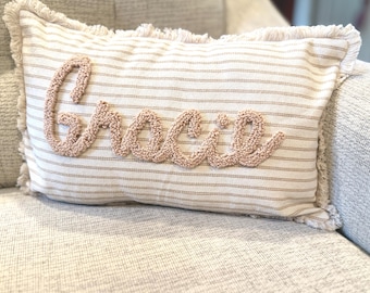 Punch Needle Pillow Kit Personalized Name Pillow Cover - Do It Yourself
