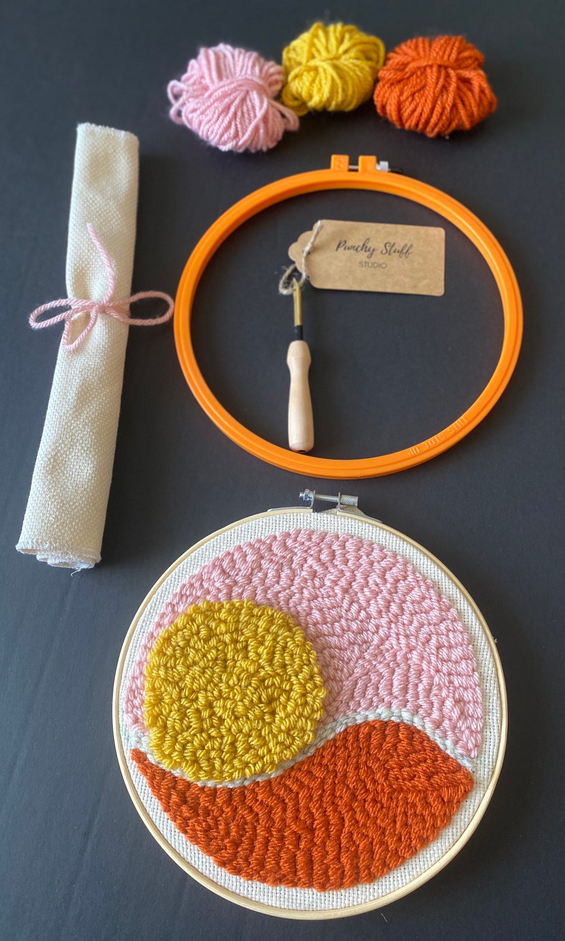 Punch Needle Kit for Beginner | Embroidery Supplies for Boho Sun ...