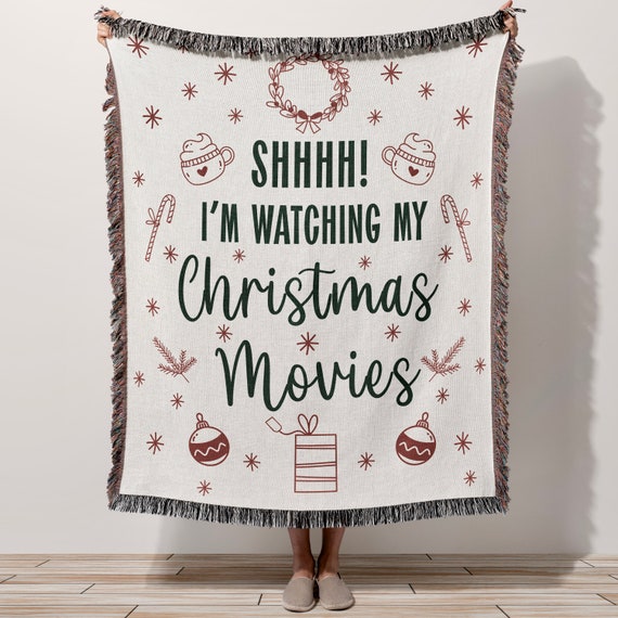 Christmas Movie Watching Throw Blanket - Woven