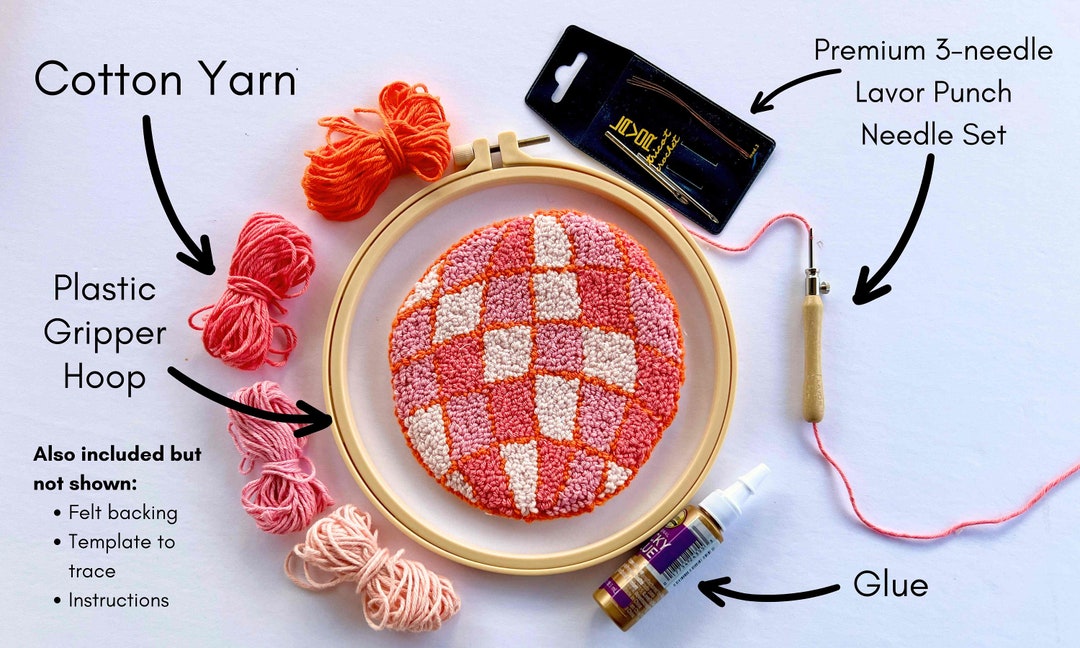 Disco Ball Punch Needle Coaster Kit – DIY Mug Rug Craft Set | Retro 70s ...
