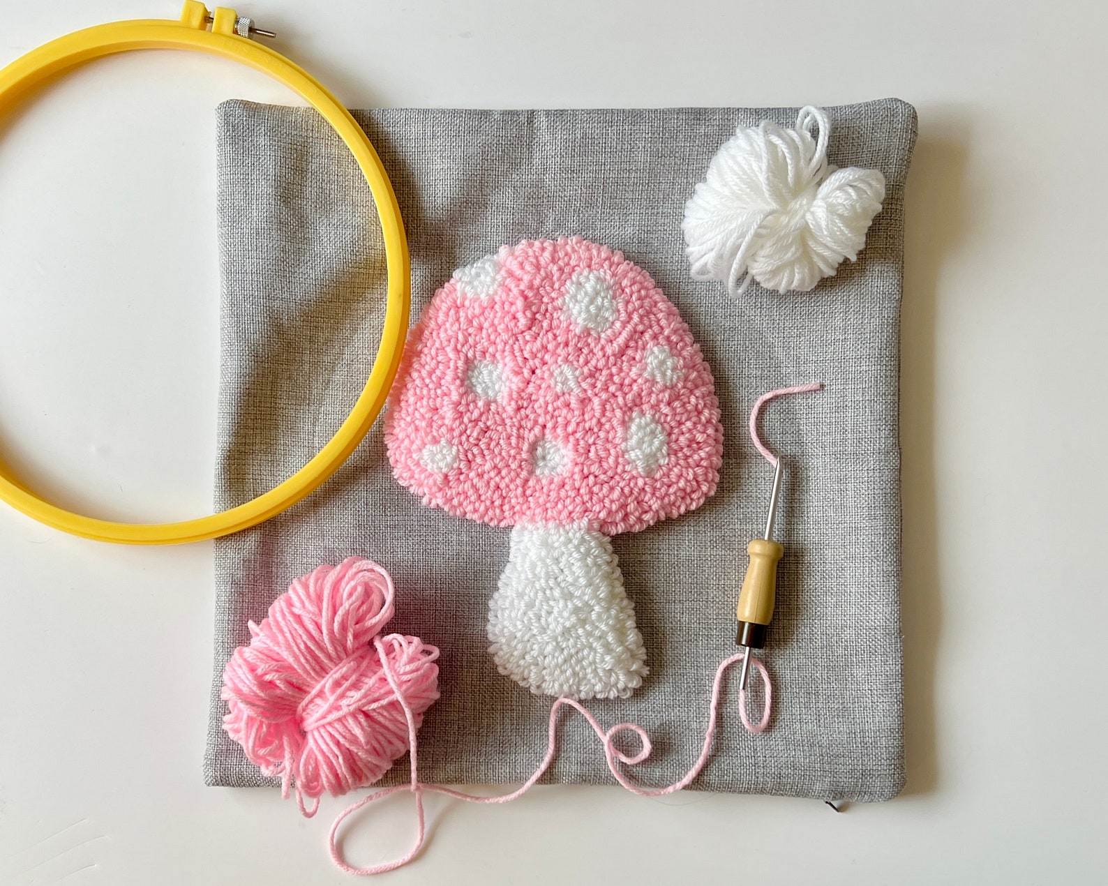 Punch Needle Pillow Kit Starter Needle Punching Throw Pillow Etsy