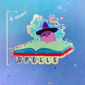 Big Boi sized Ghost Spells Holographic glitter Stickers