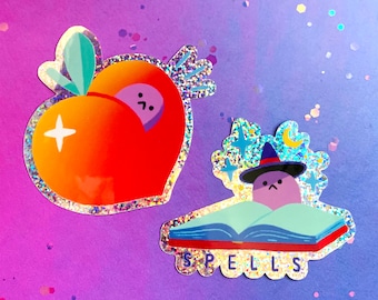 ビッグボーイサイズのゴースト ホログラフィック グリッター ステッカー セット!