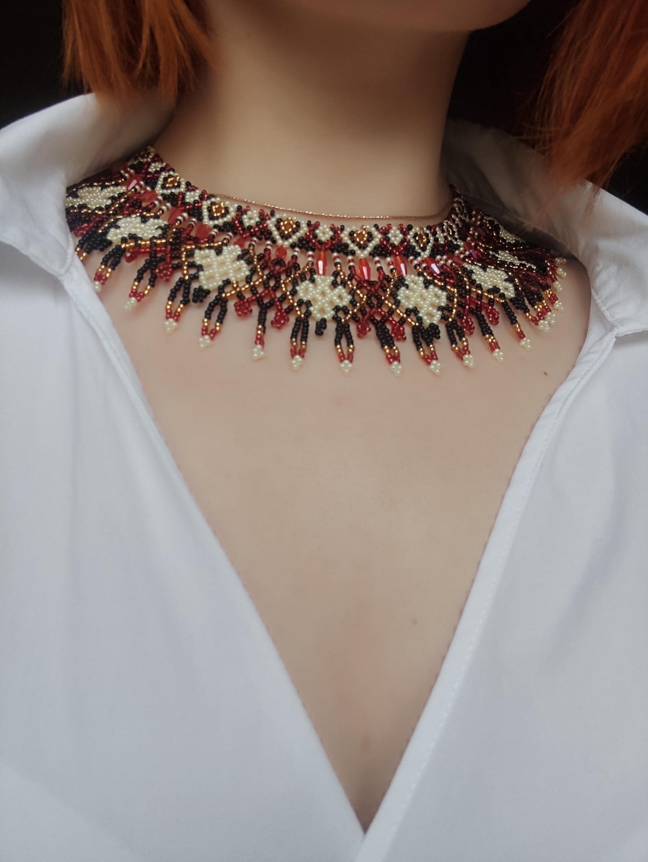 Ukrainian beaded necklace – ethnic necklace in folk style