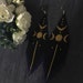 Earrings  Moon in Egypt, bead earrings,black gold earrings,  Earrings black, long earrings, big earrings, boho, handmade, gift not expensive 