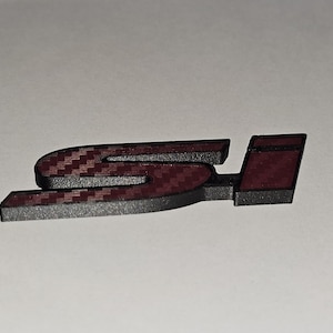 02-15 9th gen Honda Civic Si carbon fiber badge red and black