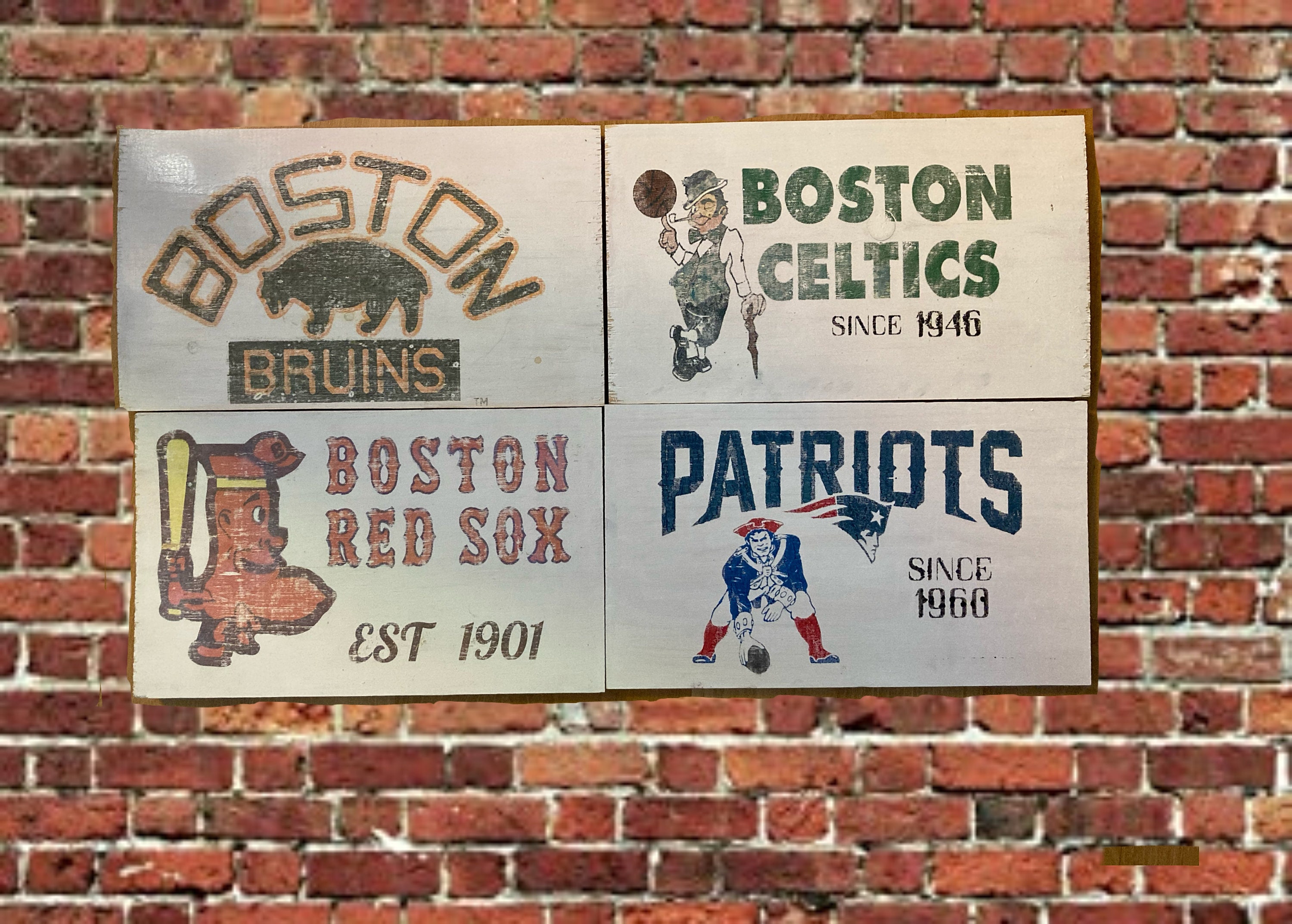 Boston Sports Wood Wooden Signs Red Sox Bruins Patriots Etsy