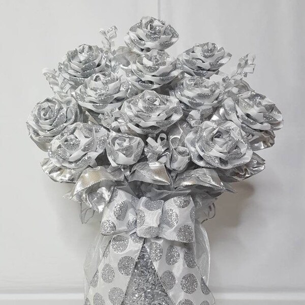 Ribbon Rose Bouquet - Etsy