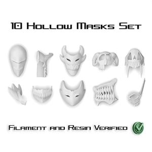 10 Arrancar Hollow masks pack - Anime & Manga - 3D printable model only