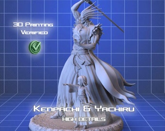 Kenpachi and Yachiru - Anime & Manga - 3D printable model only, read description
