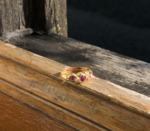 Vintage Edwardian Ruby and Diamond Ring - image 3