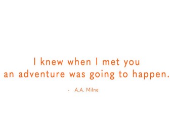 AA Milne | Winnie the Pooh | I knew when I met you an adventure was going to happen | A7 Greeting Card | 300gsm card stock