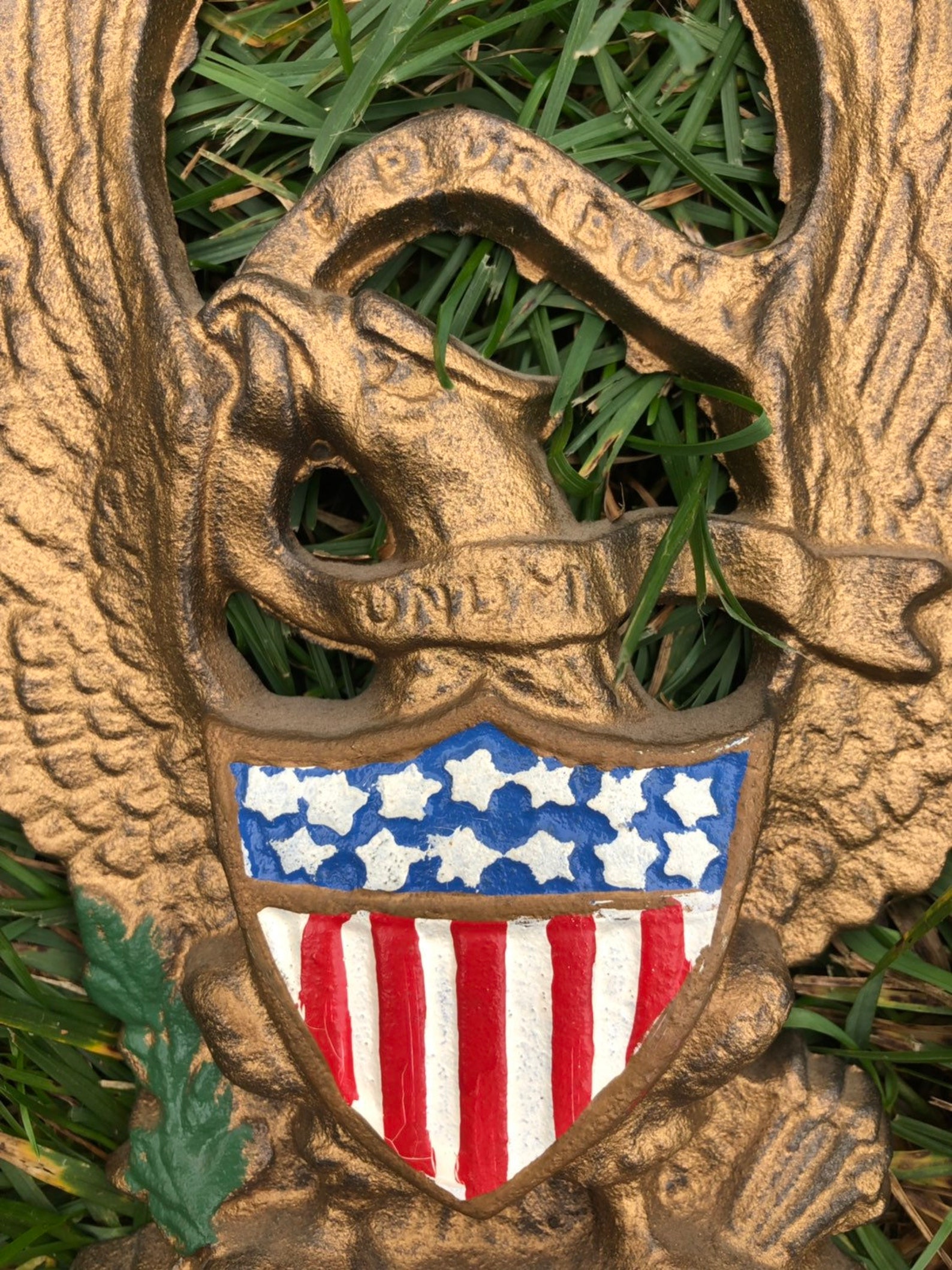 E Pluribus Unum Cast Iron Eagle Bookend or Doorstop restored Etsy