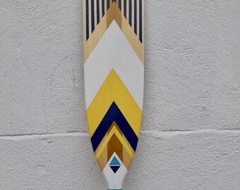 Hand Painted Oar Feather Design; Home Decor Ideas