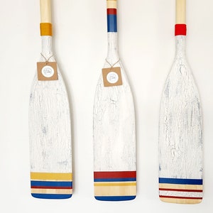 Weathered Buoy Collection // Painted Paddles // Choose 1-3 Hand Painted // Decorative Canoe Oar // Oar Wall Art // Coastal