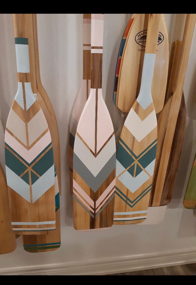 Hand Painted Oar Chevron Design Home Decor Ideas image 2