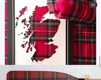 Hand Painted Oar Tartan Plaid; Home Decor Ideas