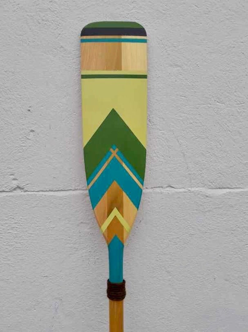 Hand Painted Oar Chevron Sage Green Home Decor Ideas Yellow Accent