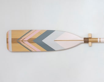 Hand Painted Oar Chevron Design; Home Decor Ideas