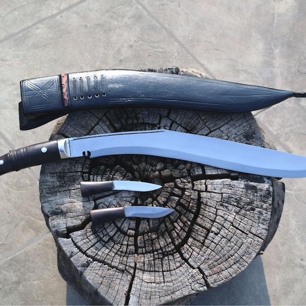 Edizione nepalese fatta a mano/Gurkha utilizzando il coltello Kukri-kukri-khukuri, coltello da combattimento e sopravvivenza dal Nepal-Sirupate panawal (lama da 16 pollici)