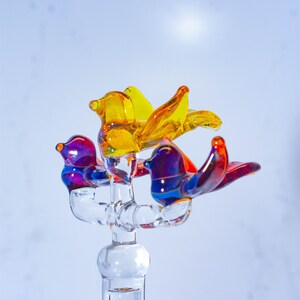 3 Little Birds Glass Sculpture - Succulent Planter - Faux Succulents - Artificial Succulents - Succulent Gift - Center Piece - Arrangement