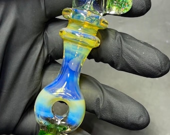 Pipa de humo de plata con ópalo triturado por rayos ultravioleta: regalo de Phish, regalo de Deadhead, regalo de vacaciones, regalo hippie, regalo de damas de honor, regalo de boda, regalo de padrinos de boda