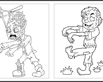 21 page digital zombie coloring book