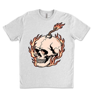 Unisex  skull bomb t-shirt, beautiful skull design t-shirt, t-shirt gift
