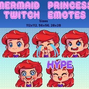 Mermaid Princess - Twitch Emotes - DIGITAL DOWNLOAD