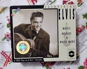 Vintage Elvis Presley Desk Calendar 2002 vintage Elvis Desk Calendar NIB Elvis trivia recipes etc.