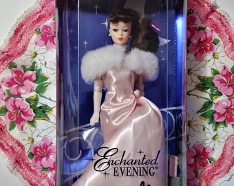 Vintage Enchanted Evening Barbie doll NIB Brunette Blue eyes Barbie doll Reproduction