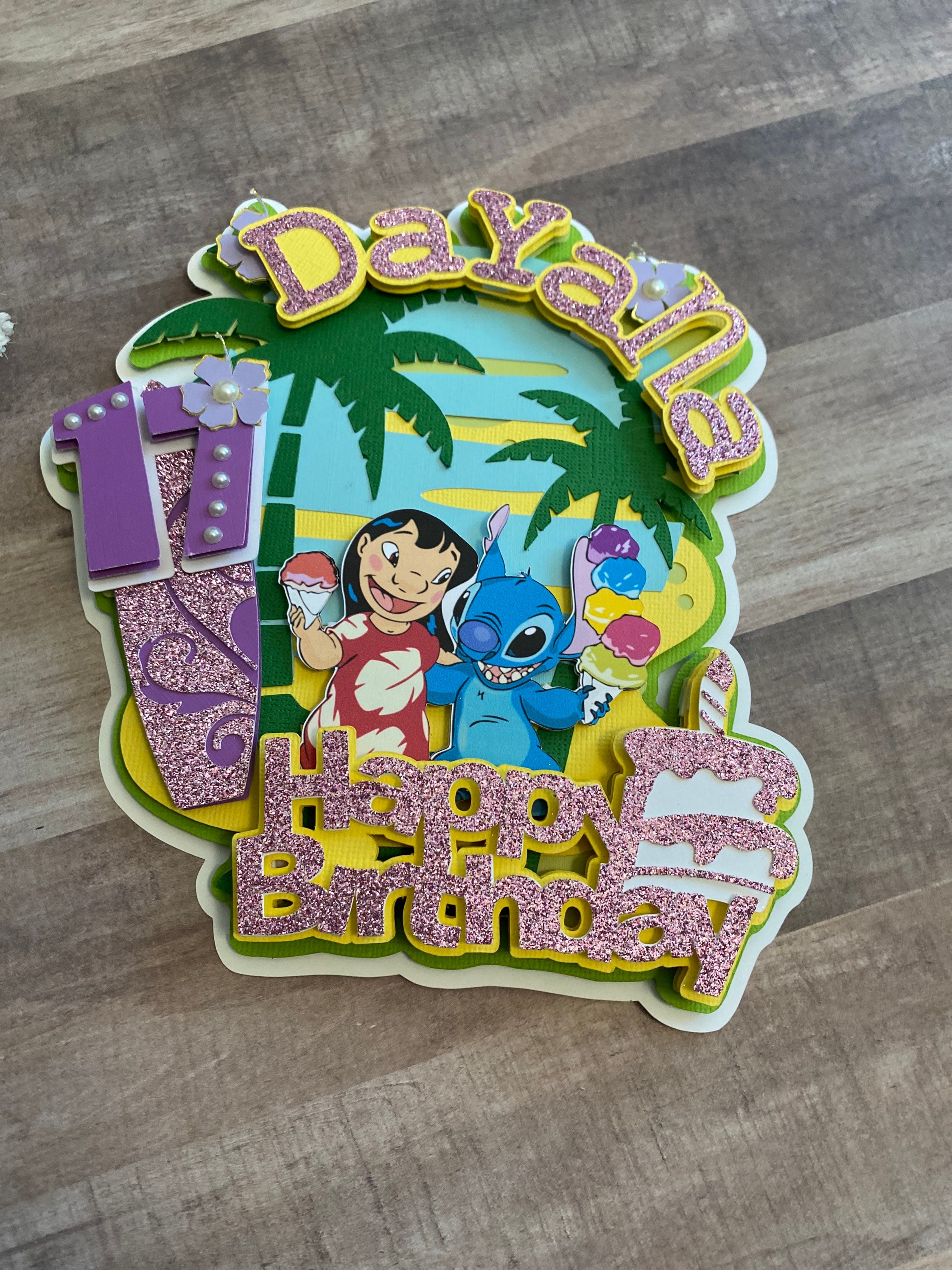 EDITABLE Lilo & Stitch Cake Topper, Fiesta de cumpleaños de Lilo y Stitch,  Personalizado Pool Cake Topper JPG, Archivo PDF, Imprimible Lilo Stitch  Cake Topper -  España