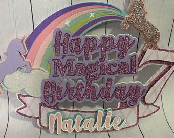 Unicorn Cake Topper, Unicorn Decor, Birthday Girl