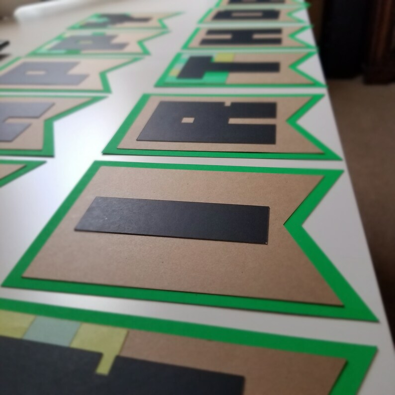 minecraft birthday banner kids decor minecraft creeper tnt