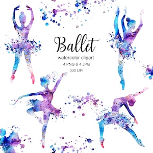 Ballet clipart, ballerina clipart, aquarel ballet clipart, ballerina sublimatie png, aquarel ballerina clipart, ballet png
