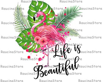 Sublimation flamant rose aquarelle, téléchargement de conception de sublimation, fichier png, téléchargement immédiat