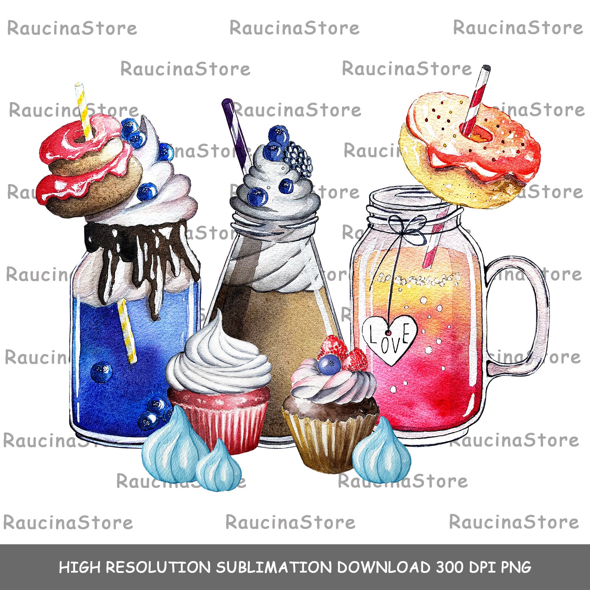 Sublimation png, boisson png, aquarelle boisson, aquarelle png fichiers, boissons png, boissons sublimation design, boissons téléchargement instantané