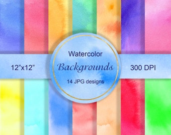 Watercolor digital paper pack, watercolor paper, watercolor background