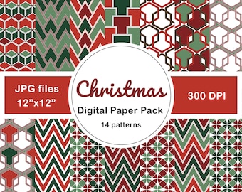 Christmas Digital Paper, Scrap-booking Digital Paper, Christmas Pattern, Christmas Backgrounds, Winter Digital Paper,  Winter Backgrounds