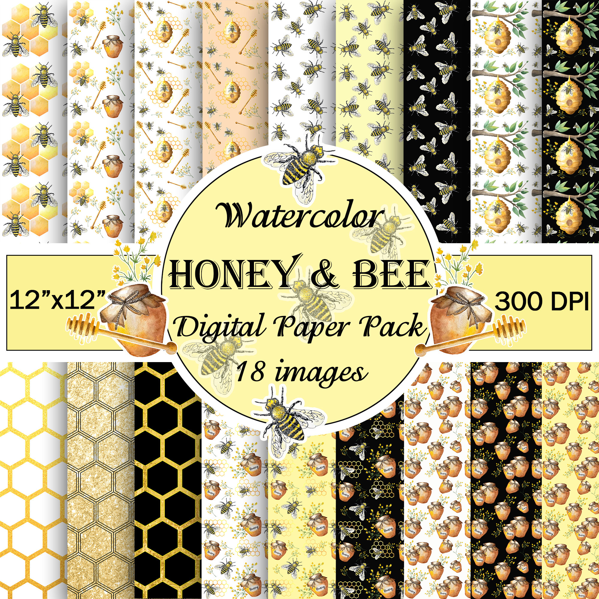 Honey Bee Wrapping Paper, All Occasion Wrapping Paper 