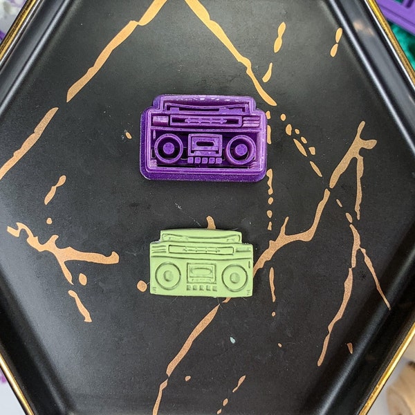 Boombox Polymer Clay Cutter - Sharp Blade for Earring and Clay Crafts - Unique Tool for Jewelry Making - 80s Cookie Cutters for Music Lovers
