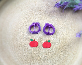 Apple Polymer Clay Cutters, Teacher Appreciation Sharp Stud Clay Cutters, Back to School Resin Embossing, Craft Cutter